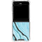 Aqua Blue Marble Ink Galaxy Z Flip6 Clear Case